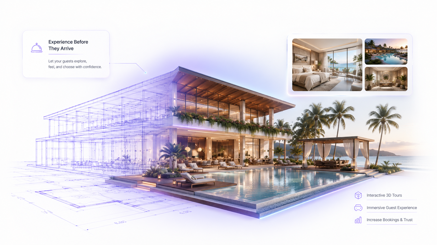 Hotel and resort virtual tour visualization
